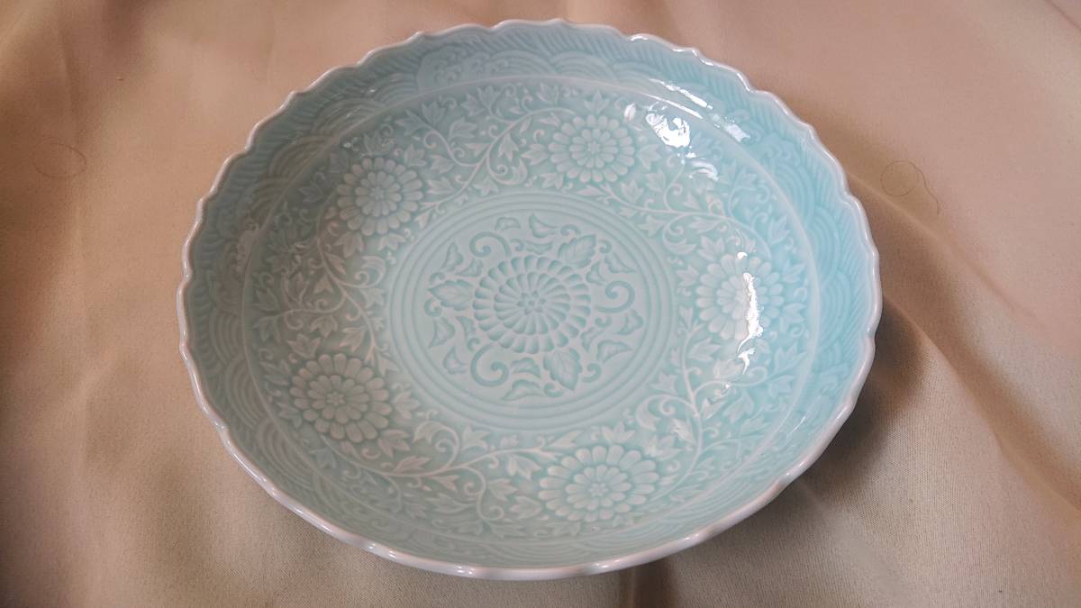  Arita . синий белый фарфор запад море керамика .... горшок диаметр примерно 26cm прекрасный товар 