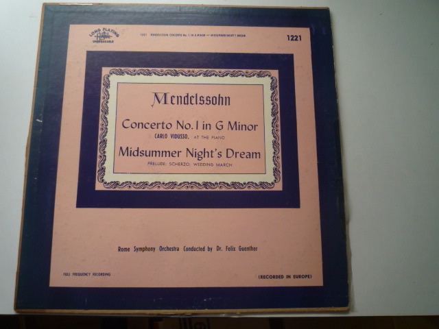 真夏の夜の夢 メンデルスゾーン作品61　レコード
