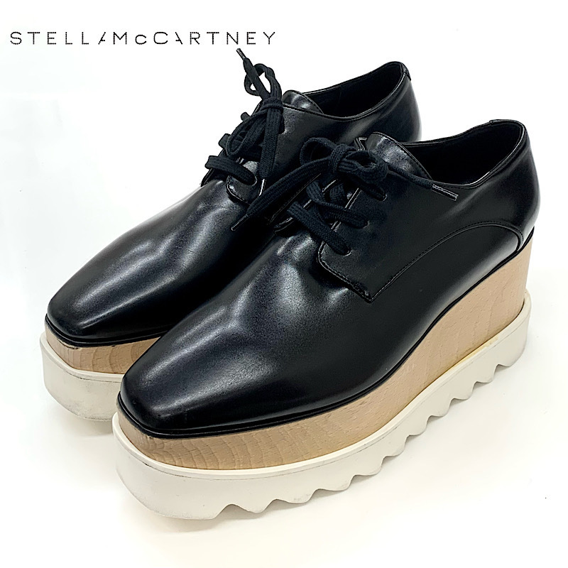 6557 ステラマッカートニー エリス レザー 厚底 シューズ ブラック