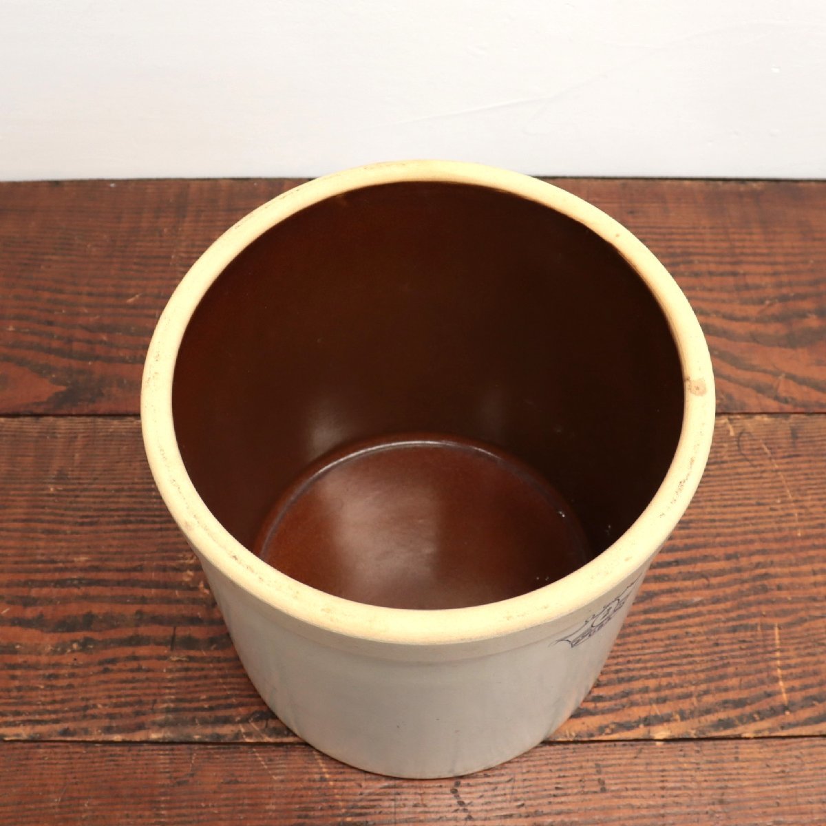 4048 アメリカ アンティーク 壺 かめ 陶器製 ポッタリー プランター