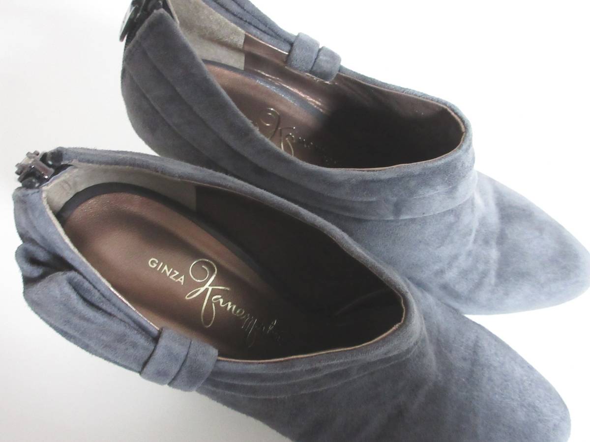  Ginza Kanematsu suede ribbon bootie - short boots gray 23 irmri hj728