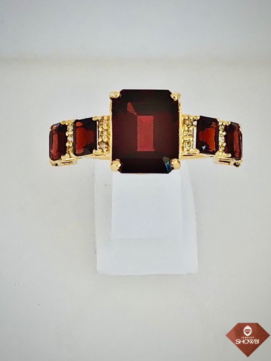  jewelry show bi garnet & diamond ring (K18YG)