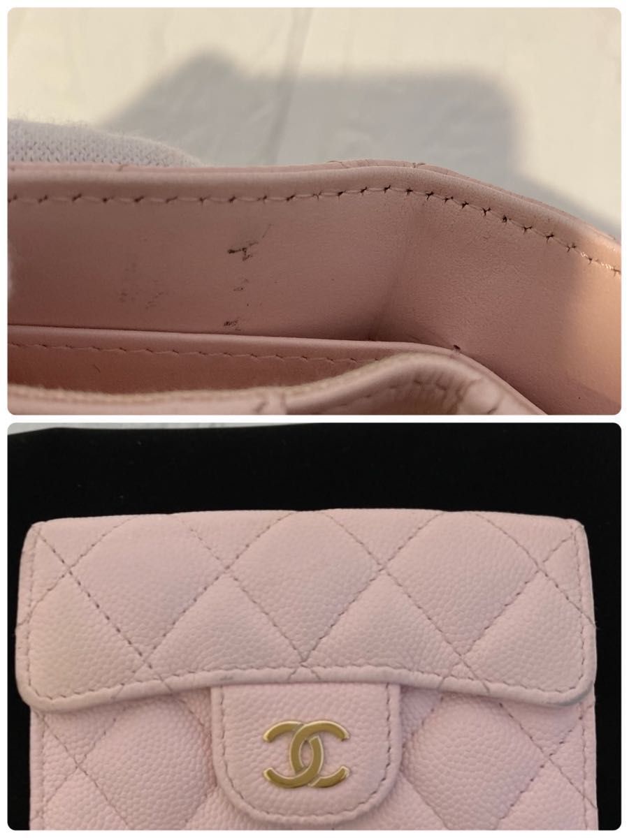 CHANEL シャネル 3つ折り財布 キャビアスキン 23番台 コンパクト