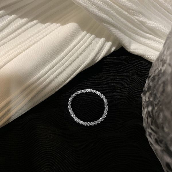 リング 指輪 シルバー 伸縮性 シンプル フリーサイズ キラキラ 綺麗 レディース 韓国 シャイニング #C1808-2_画像3