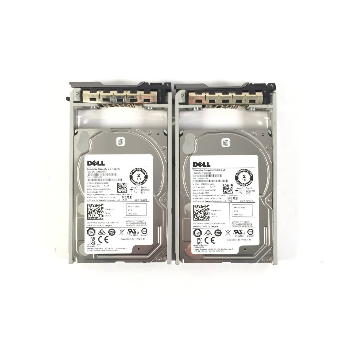 本日特価】 2TB Dell S5040365 SAS 2点【中古動作品】 HDD 2.5インチ