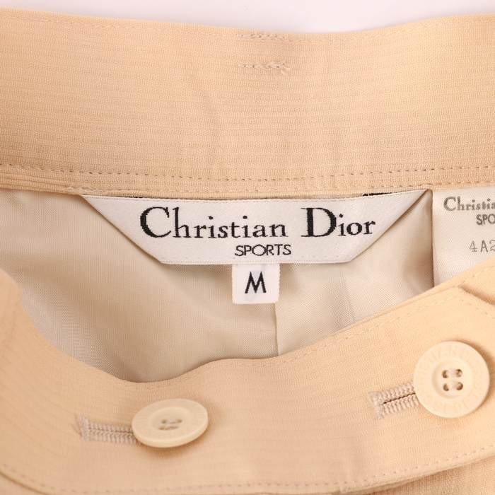  Dior tapered pants tuck plain long pants bottoms wool . sport lady's M size beige Dior