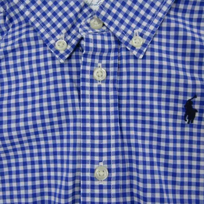 ラルフローレン 長袖ギンガムチェックシャツ ボタンダウン 胸元ロゴ トップス 90相当 ベビー 男の子用 24Mサイズ ブルー RALPH LAUREN_画像5