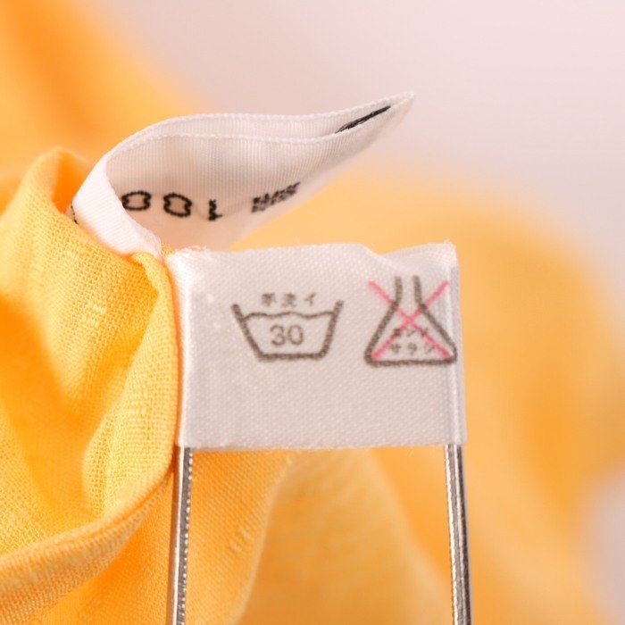 ディオール 半袖シャツ ストライプ 胸ポケット ロールアップ トップス シンプル コットン100% レディース Lサイズ イエロー Dior_画像9