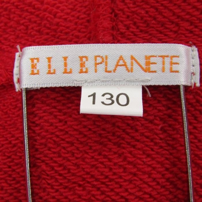  L * planet sweat Parker Zip jacket cotton outer Logo embroidery Kids for girl 130 size red ELLE PLANETE
