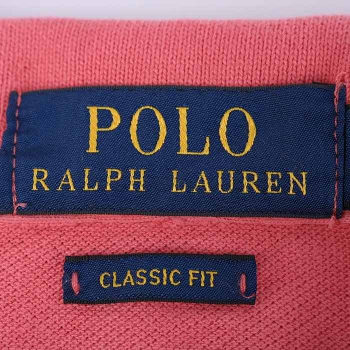 ポロ・ラルフローレン 半袖ポロシャツ 無地 ポニーロゴ トップス コットン 大きいサイズ メンズ XLサイズ ピンク POLO RALPH LAUREN_画像2