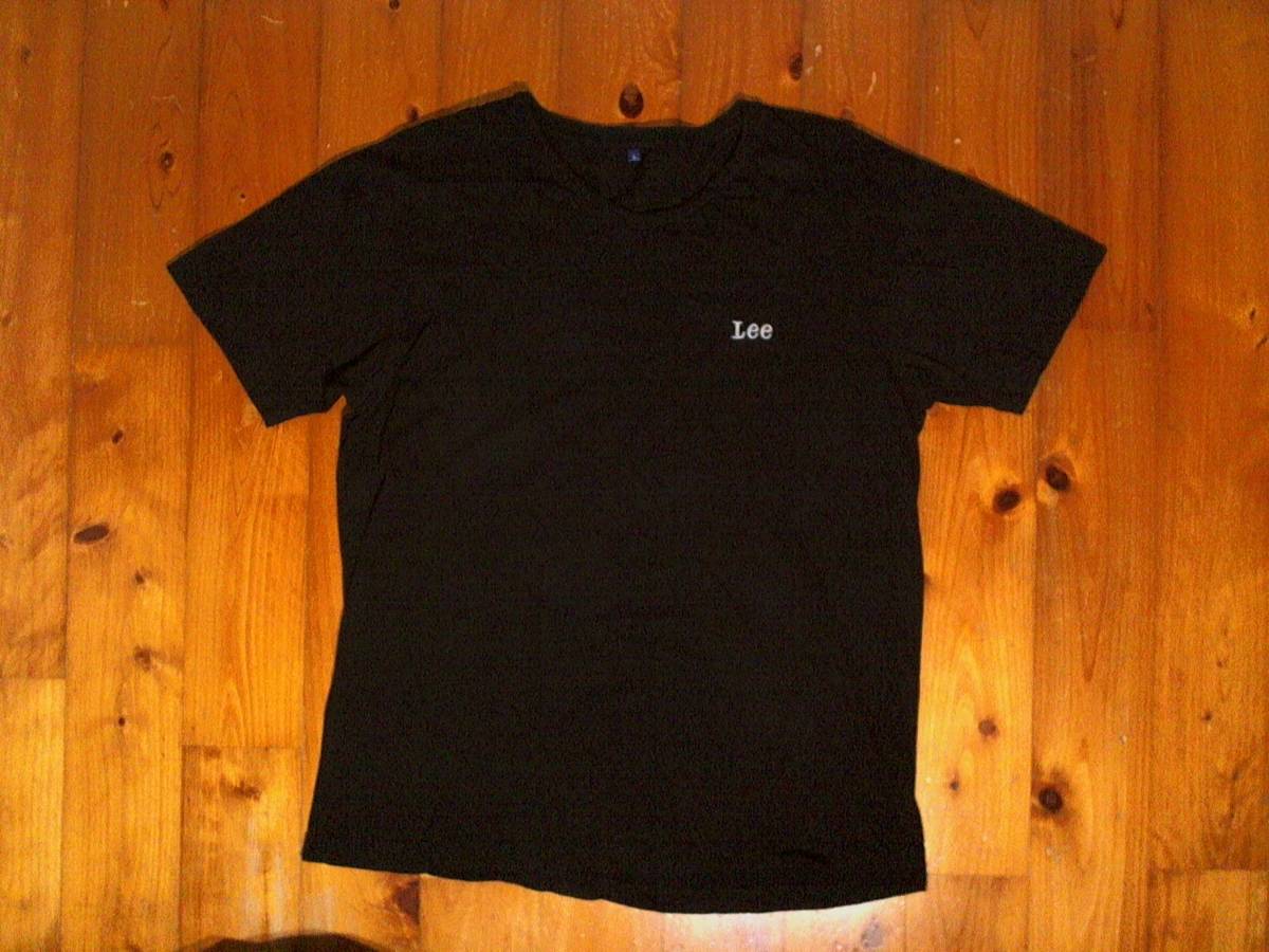 ☆ Lee ☆ Lee ☆ Logo Logo Logo Emelcodery V шея с коротким рукавом T -Fork Cotton T -Fork L Black Black