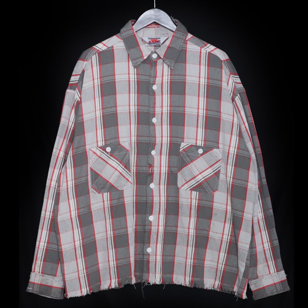 SAINT MICHAEL × SHERMER ACADEMY FLANNEL SHIRT M グレー SM-A22-0000