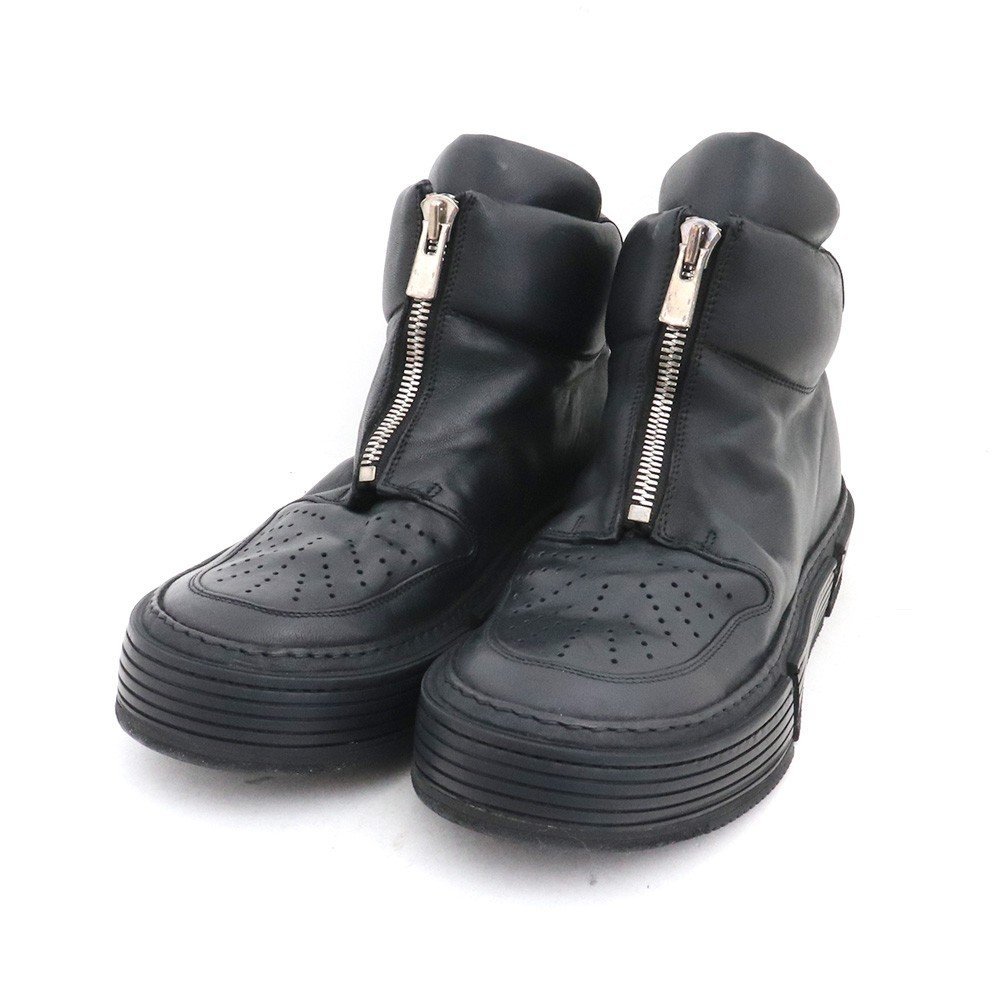 サイズ42 GUIDI HORSE FULL GRAIN FRONT ZIP BOOTS LINED ブラック