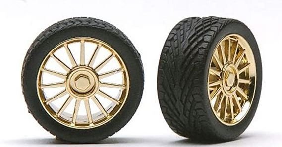 ペガサス 1/24 Spider Rims Gold With Tires タイヤ付4本セット_画像2