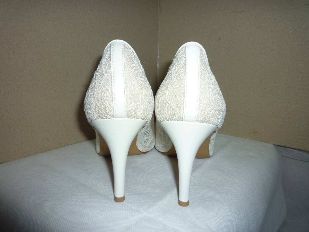 * super-beauty goods! Diana. . decoration po Inte dotu race pumps white 25.5cm*G17118