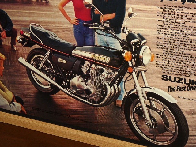 1978年 USA 70s 洋書雑誌広告 額装品 Suzuki GS1000E スズキ GS1000 (A3size) / 検索用 店舗 看板 ガレージ ディスプレイ 装飾 サインの画像5