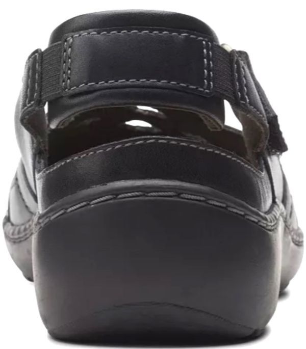 Clarks Clarks 27.5cm black Flat light weight sandals leather pumps Flat Loafer moccasin slip-on shoes boots at1