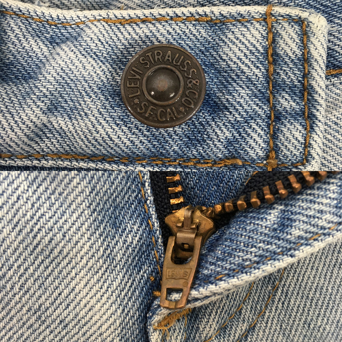 【90s】Levi's リーバイス W515-0227 W515-0217 日本製 90年 デニム パンツ ジーンズ W30 L31 11号 ハイウエスト テーパード ジップフライ_画像8