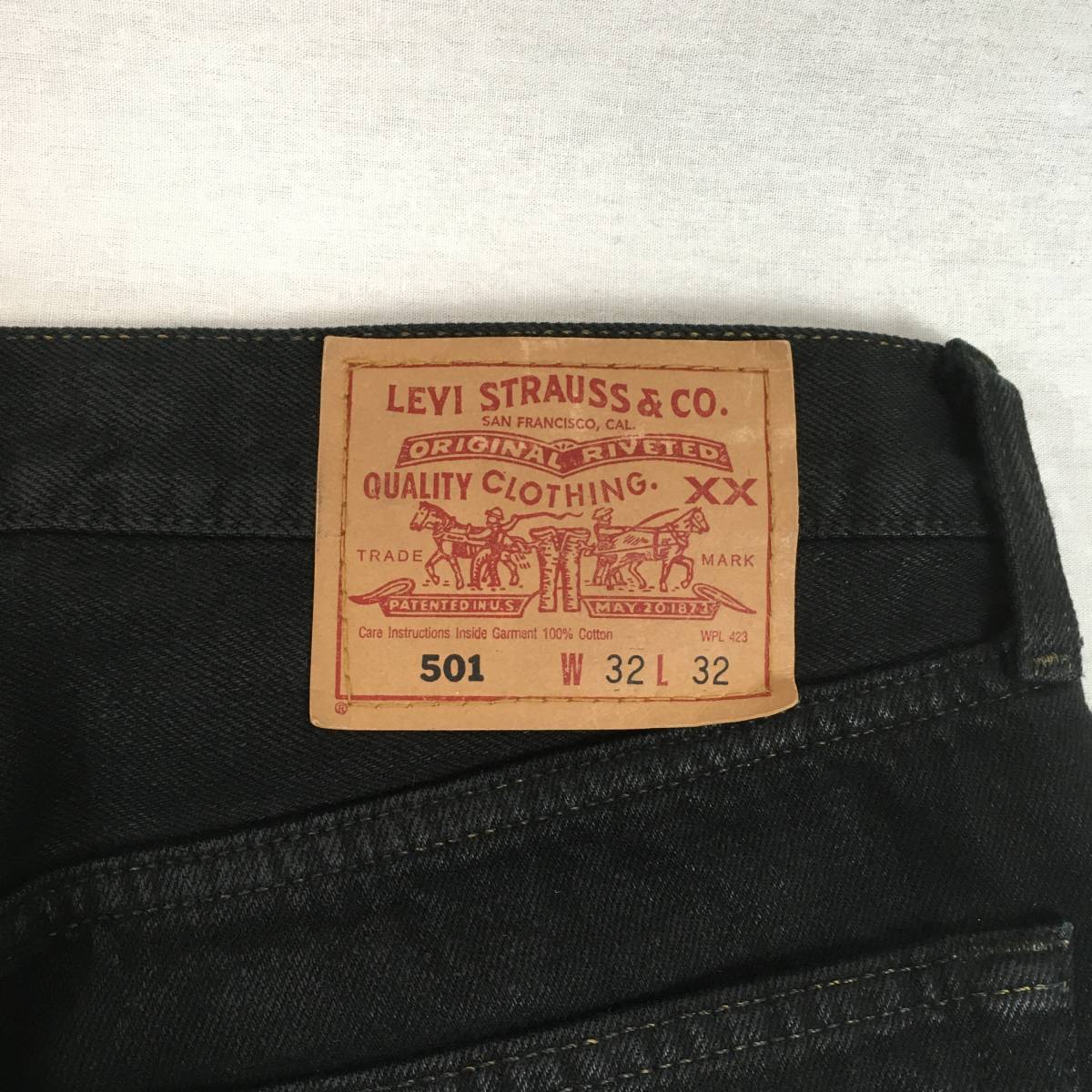 【美品】Levi's リーバイス 501 501-06 02年 レギュラー 後染め ブラック デニム パンツ ジーンズ W32 L32 ボタンフライ_画像8