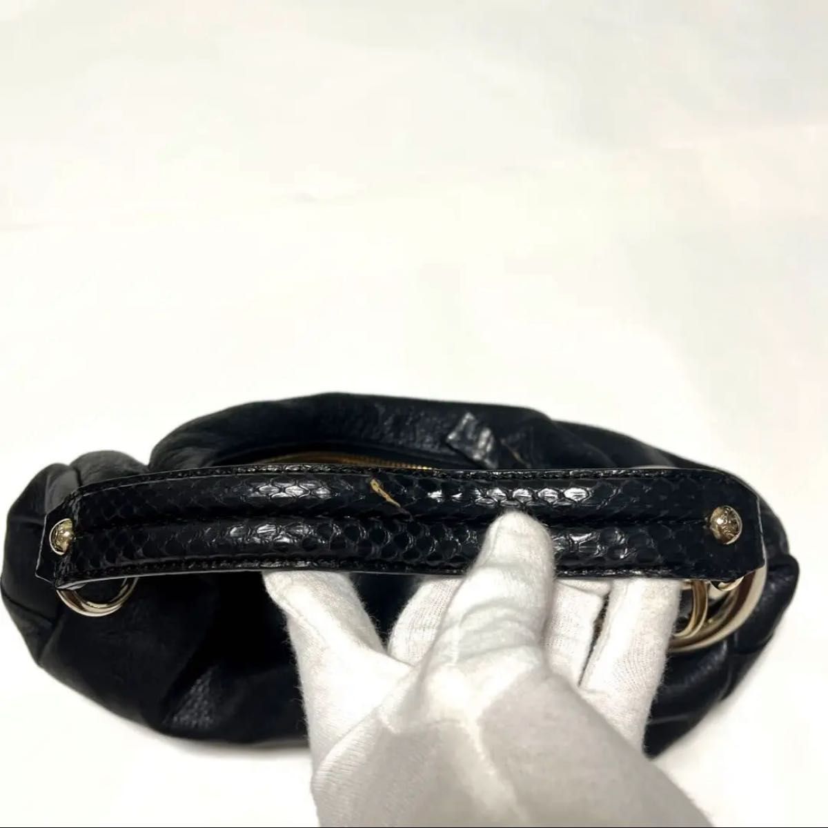保存袋付きJIMMY CHOO ジミー チュウショルダーバッグ ワンハンドル ハンドバッグ イタリア製