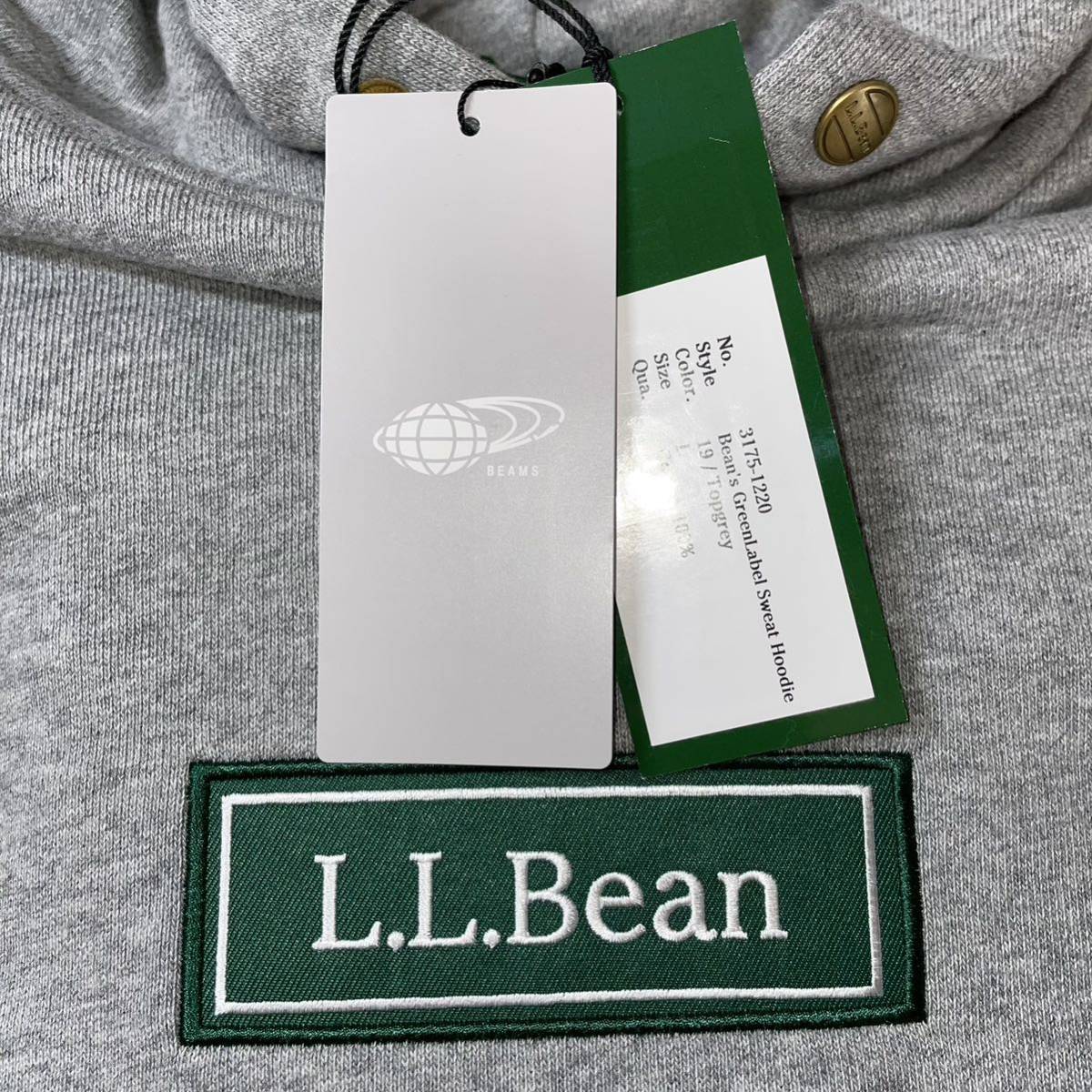 L グレー L.L.Bean × BEAMS 別注 Bean's GreenLabel Sweat Hoodie ビームス コラボ フーディ パーカー L.L.ビーン_画像5