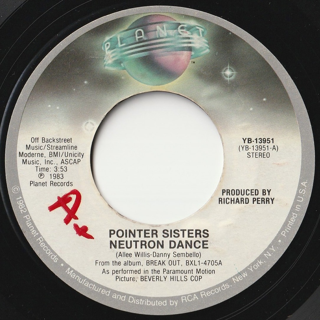 Pointer Sisters Neutron Dance / Telegraph Your Love Planet US YB-13951 202262 SOUL FUNK ソウル ファンク レコード 7インチ 45_画像1