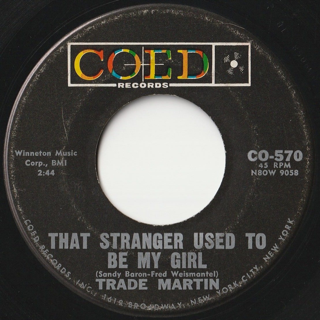 Trade Martin That Stranger Used To Be My Girl / We'll Be Dancin' On The Moon Coed US CO-570 202151 R&B R&R レコード 7インチ 45_画像1