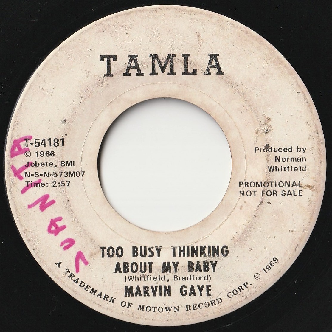 Marvin Gaye Too Busy Thinking About My Baby Tamla US T-54181 202091 SOUL ソウル レコード 7インチ 45_画像1