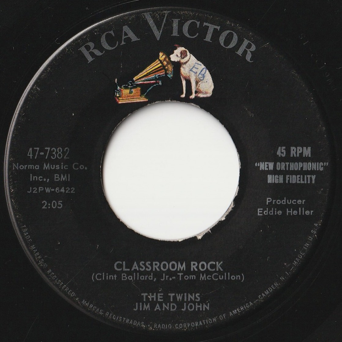 Twins Jim And John Classroom Rock / Gee Whiz RCA Victor US 47-7382 202204 R&B R&R レコード 7インチ 45_画像1