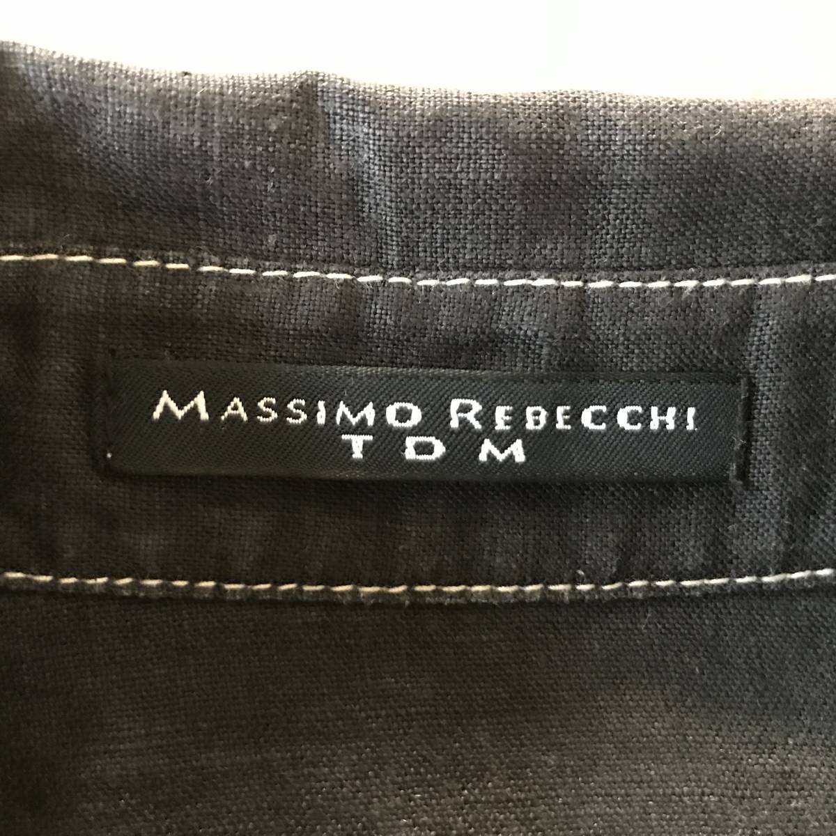 MASSIMO REBECCHI TDM マッシモ レベッキ イタリア製 レディース リネン100％ ジレ/ベスト 脱色加工デザイン 良品 size 42_画像3