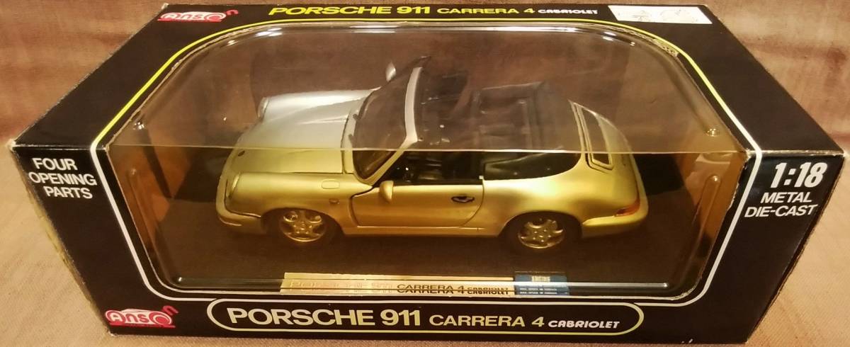 ANSON 1/18 PORSCHE 911 CARRERA 4 CABRIOLET アンソン ポルシェ 911 カレラ4 カブリオレ ダイキャスト ミニカー 全長約23cm_画像10