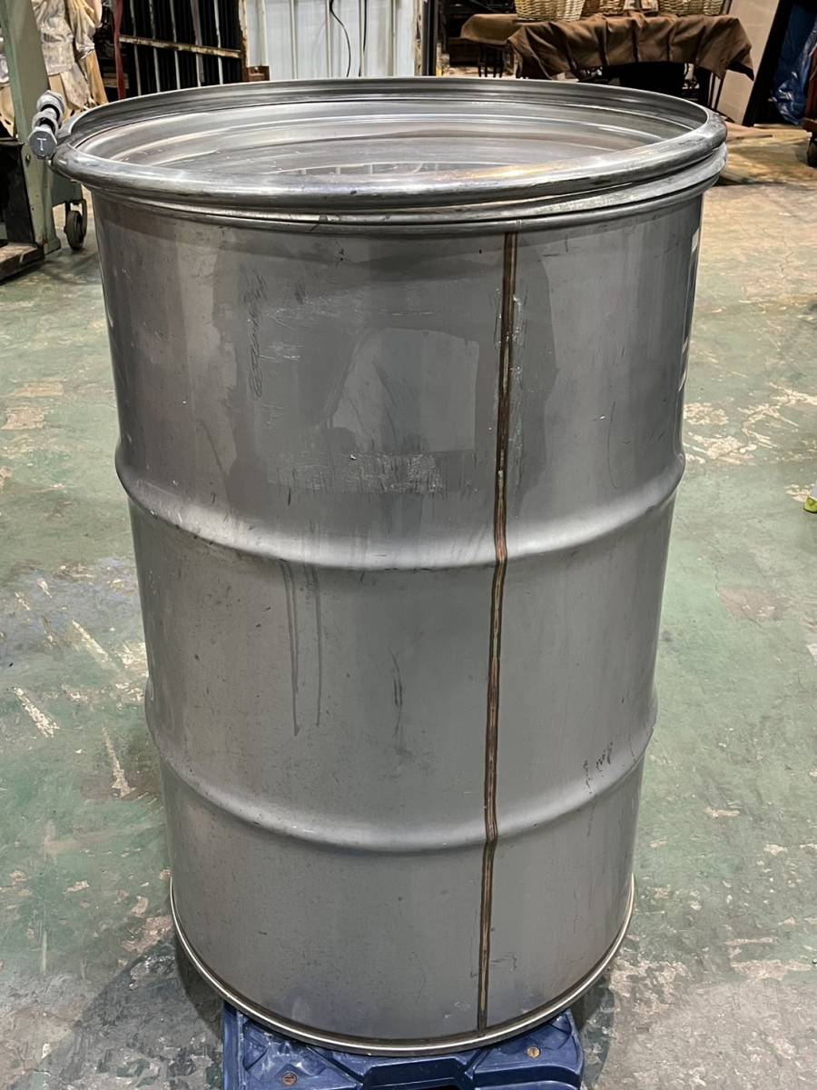 033102蓋付き ステンレス製 200Lドラム缶オープンドラム缶 燃料タンク