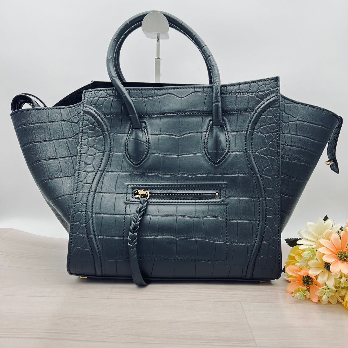 美品　CELINE  セリーヌ ラゲージ ファントム クロコ型