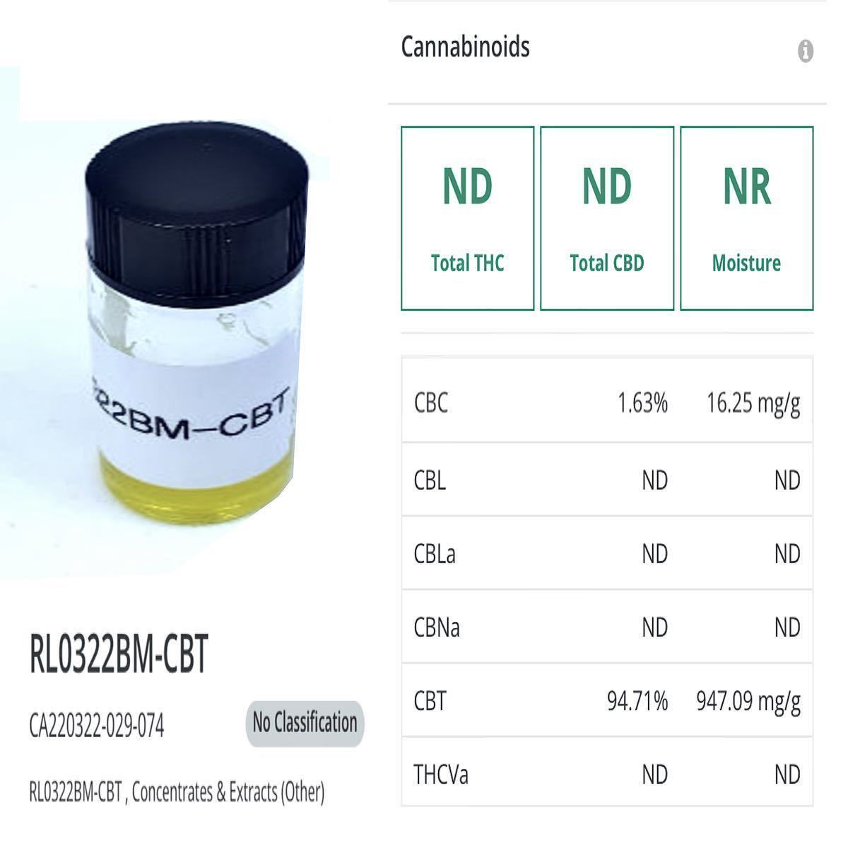 カリフォルニア産 高品質 CBT96.33% 5g CBN CBG CBN CRD アイソレート_画像2