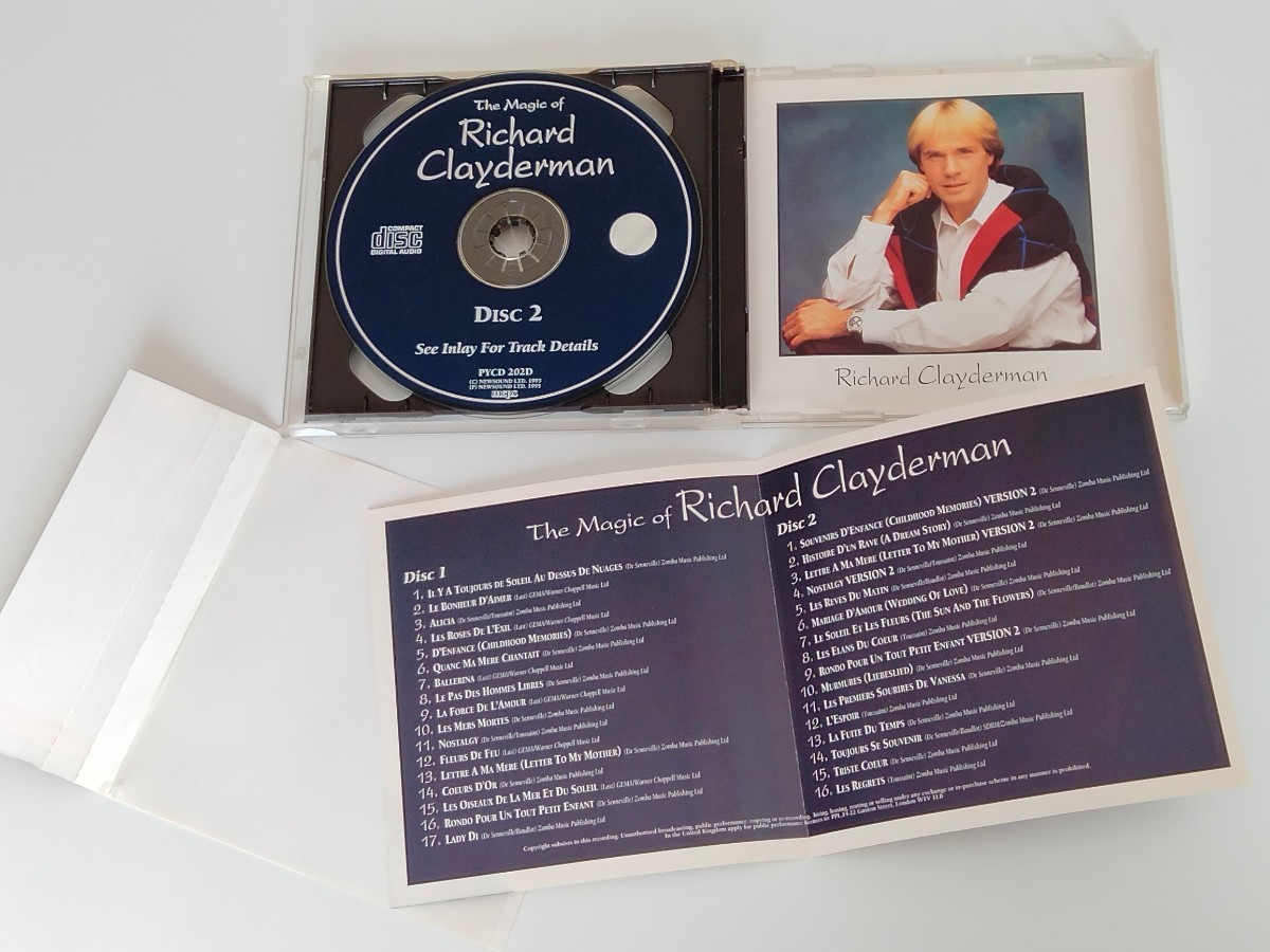 The Magic of Richard Clayderman 国内帯付2CD NEWSOUND LTD, PYCD202D 95年ベスト,愛しのクリスチーヌ,木漏れ日の詩,午後の旅立ち,心の春_画像4