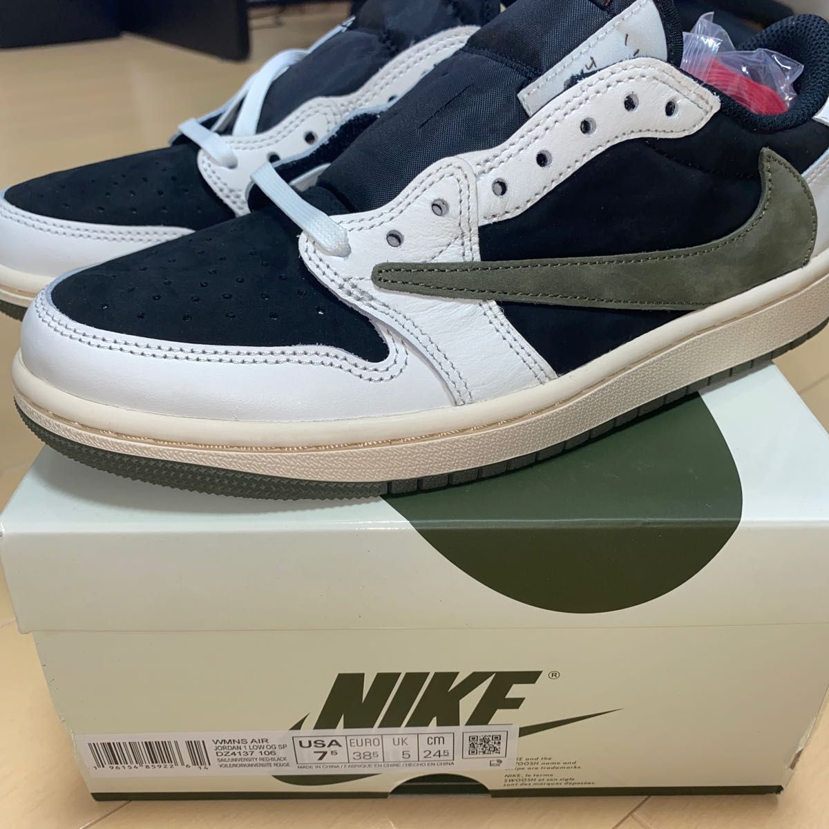 Travis Scott × Nike WMNS Air Jordan 1 Low OG Medium Olive 24.5cm