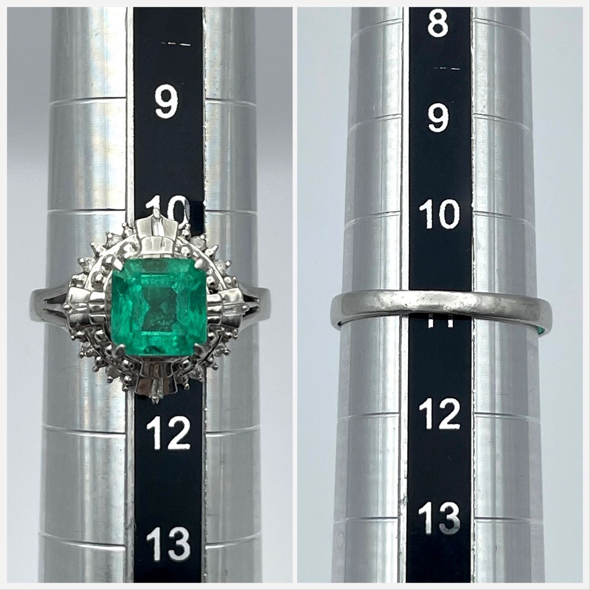暖色系 pt900 エメラルド1.48ct ダイヤ0.12ct リング - 通販 - karting