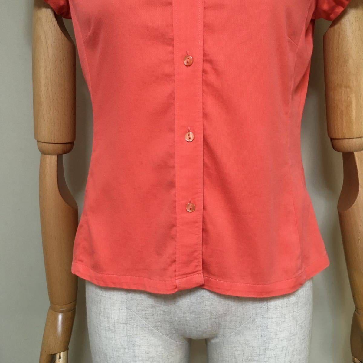 [NARACAMICIE] Nara Camicie пуховка рукав Skipper короткий рукав блуза cut and sewn размер 0/S соответствует 7 номер розовый серия женский tops 