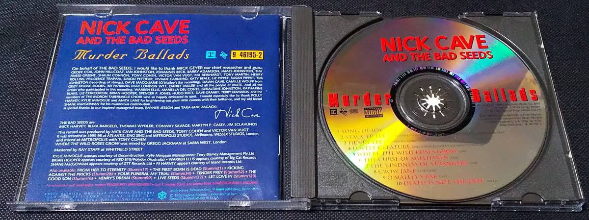 Nick Cave And The Bad Seeds - Murder Ballads US盤 CD Reprise Records/Mute - 9 46195-2 ニック・ケイヴ 1996年 The Birthday Party_画像3