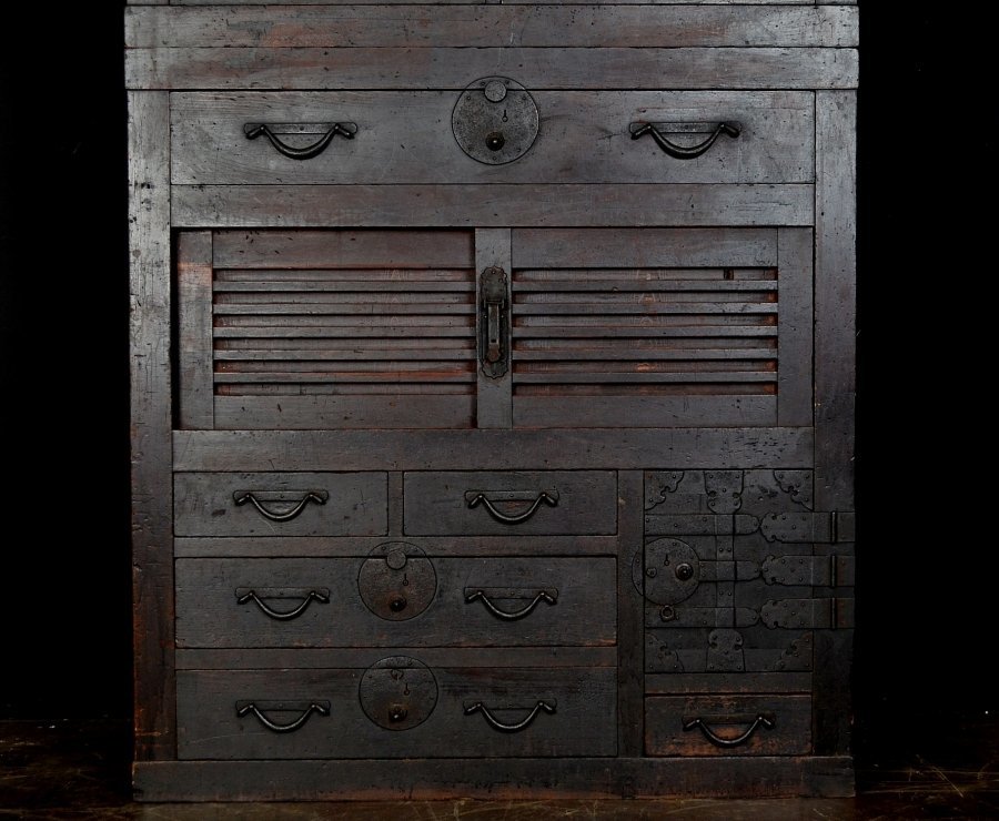 蔵c9229】時代家具 美濃重ね 帳場箪笥 二段重 和家具 | paradaabogados.com