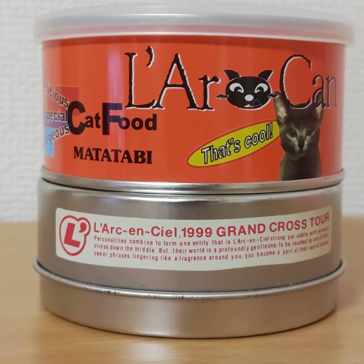 2個セット☆L'Arc-en-Cielラル缶1999年GRAND CROSS TOUR文房具セット&救急セットMATATABI赤1998年ラルクアンシエルcatfoodキャットフード_画像1