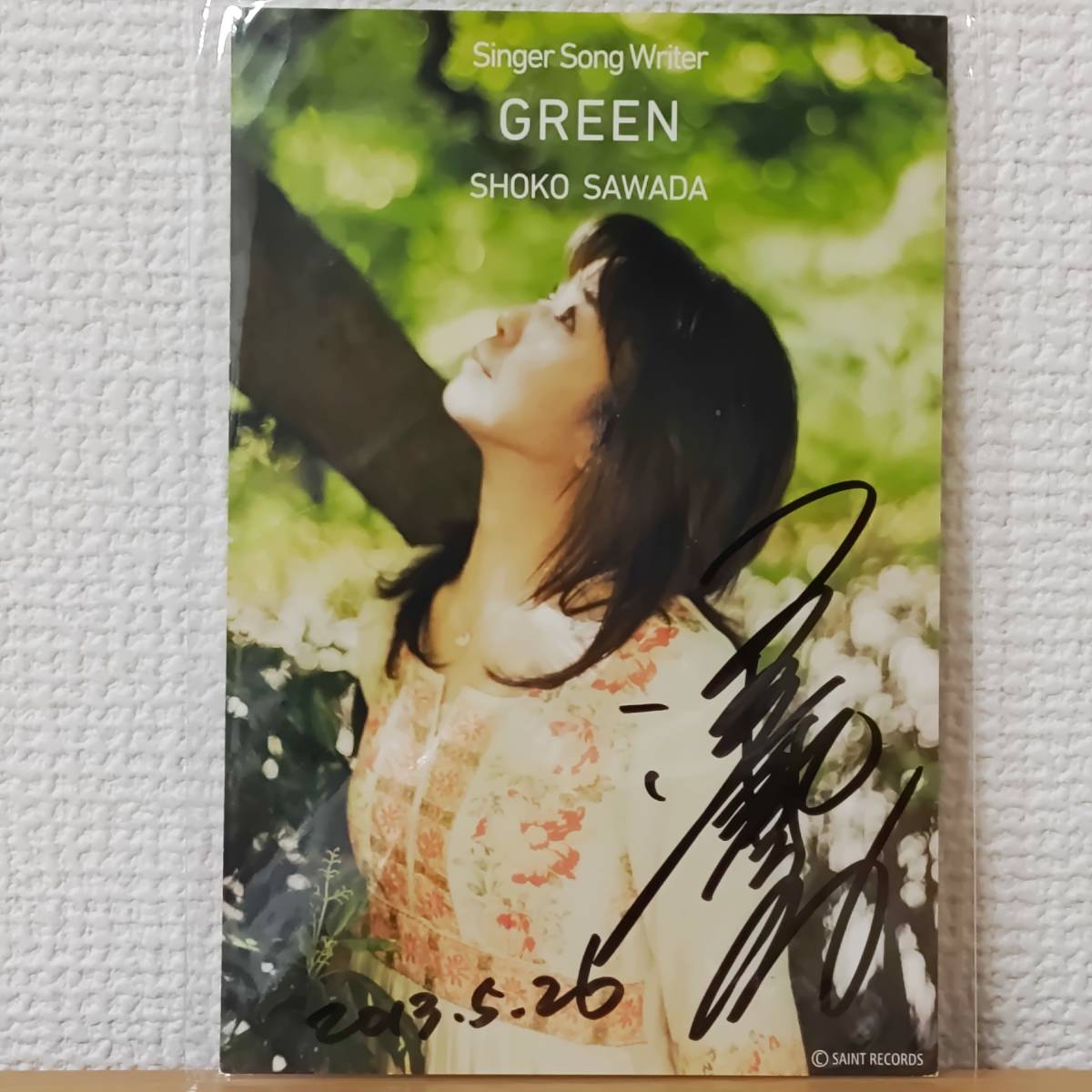 レア☆直筆サイン入り！沢田聖子ポストカード《Singer Song Writer ～GREEN～》post cardシンガーソングライター_画像8