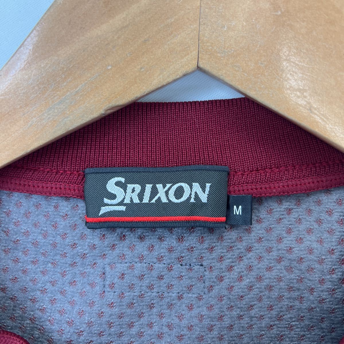 SRIXON ☆ 動きやすい◎ 半袖 プルオーバー ジャケット シャツ M エンジ レッド ゴルフ 休日スタイル トレーニング 野球 スリクソン■C293_画像5