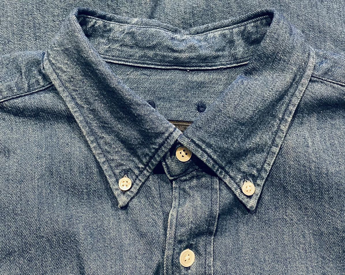 【入手困難】SOPHNET ソフネット スコーピオン刺繍 デニムシャツ XL soph 日本製 ボタンダウン 長袖シャツ インディゴブルー 大きいサイズ