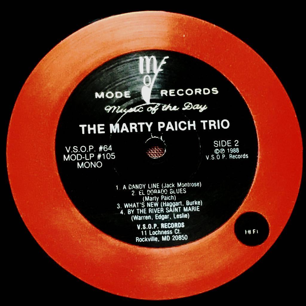 マーティ・ペイチ/ピアノ・トリオ/レッド・ミッチェル/メル・ルイス/PIANO TRIO/モード/MODE LP 105/西海岸ジャズ・ピアノ・トリオ/1957年の画像2