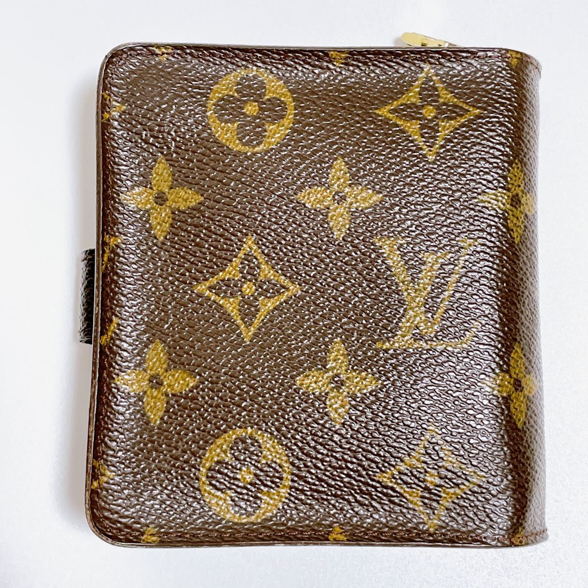 シルバー金具 ルイヴィトン モノグラム コンパクトジップ 2つ折財布
