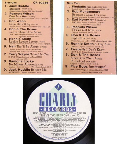 The Clovis Sessions Vol.1 - LP/ 50s,ロカビリー,Jack Huddle,Peanuts Wilson,Don Webb,Don & The Roses,Fireballs,Bob Montgomery,Charly_画像2