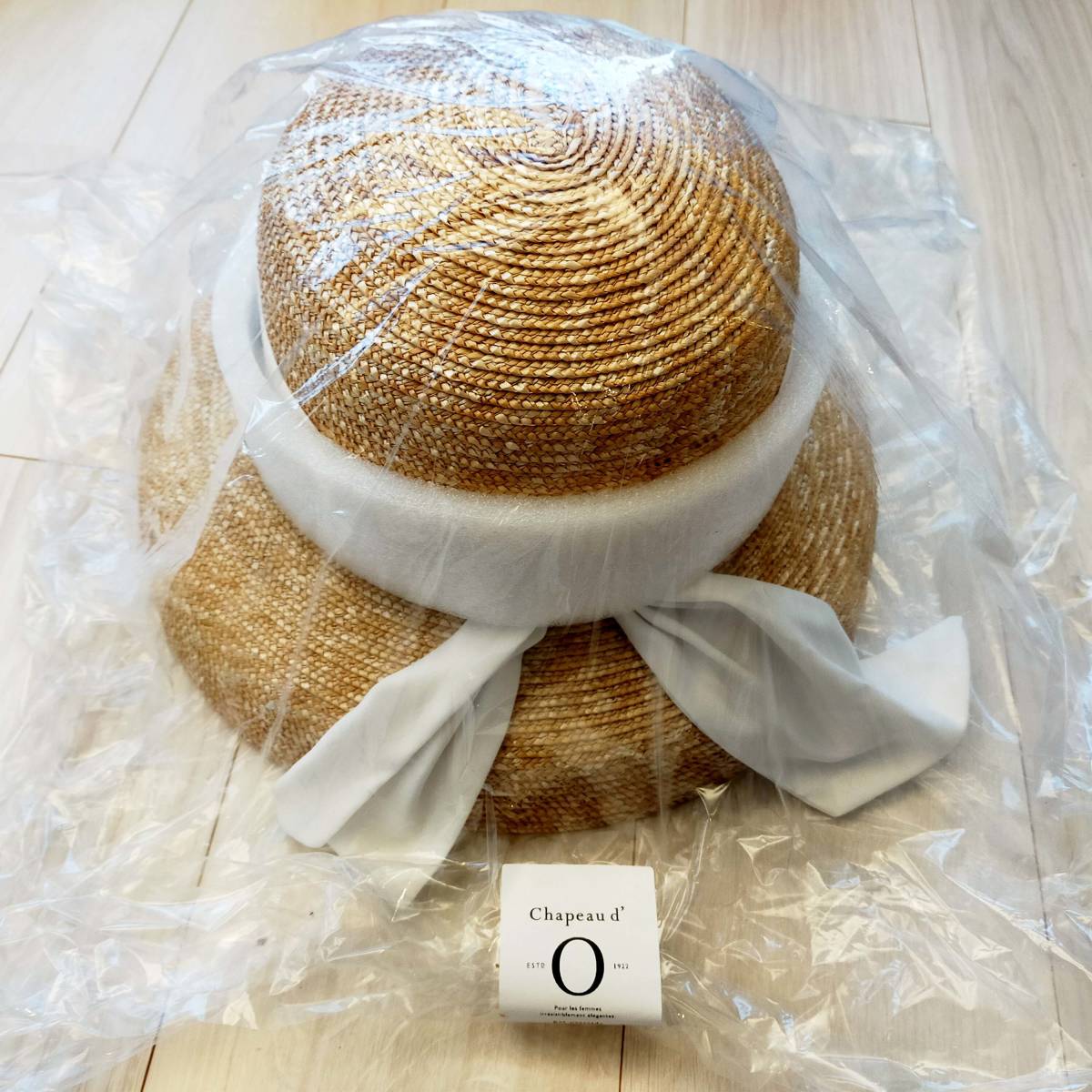 白】Chapeau d' O シャポードオー カサブランカ 麦わら帽子 しゃ 白】Chapeau d' O シャポードオー カサブランカ 麦わら帽子 しゃ