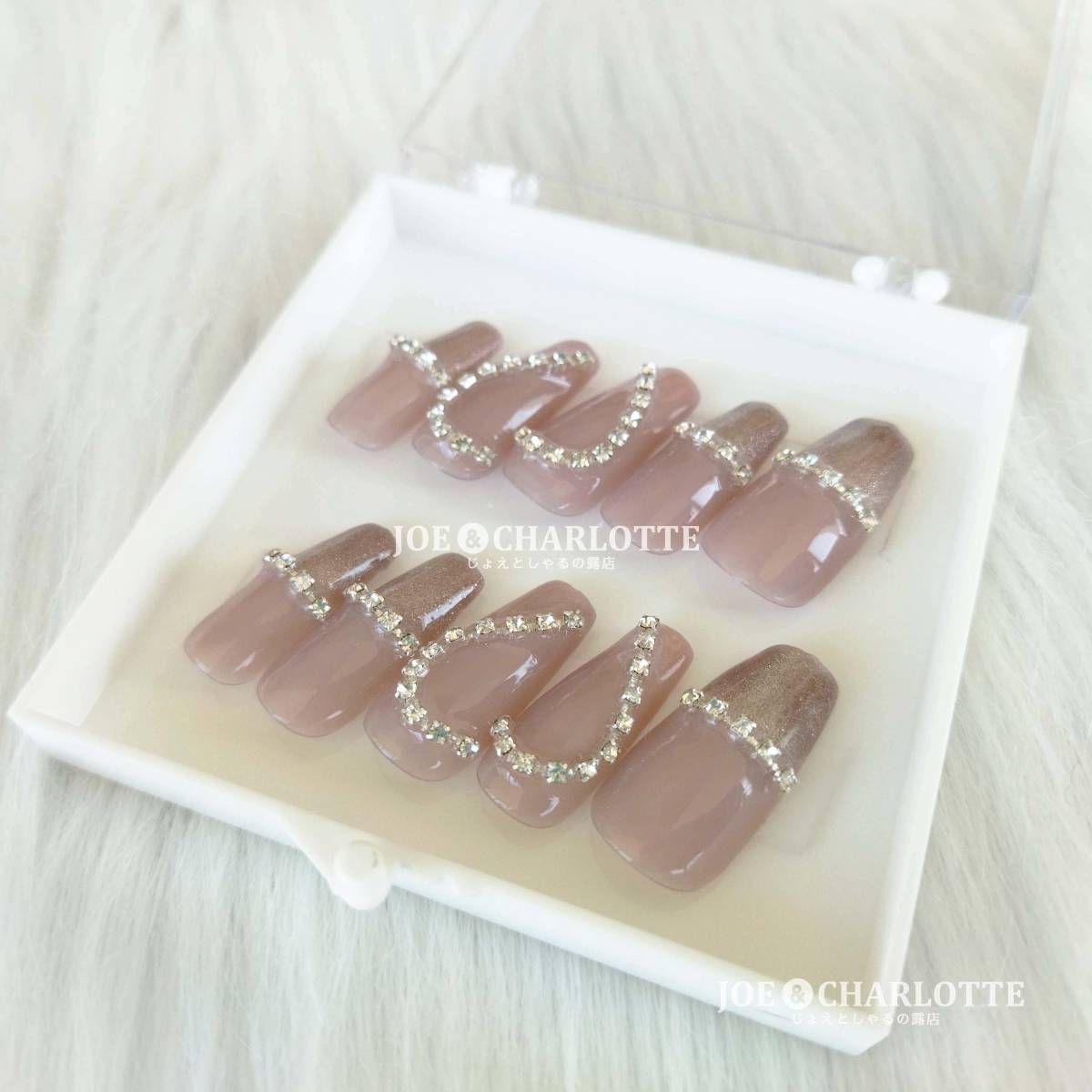 No.44 gel artificial nails biju- French lame Heart smoked pink M reality goods 