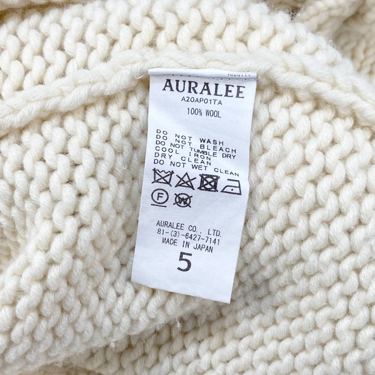 AURALEE オーラリー 20AW SUPER FINE WOOL AIRY KNIT V-NECK P/O スーパーファインウール エアリーニット  Vネック A20AP01TA SSL505｜PayPayフリマ